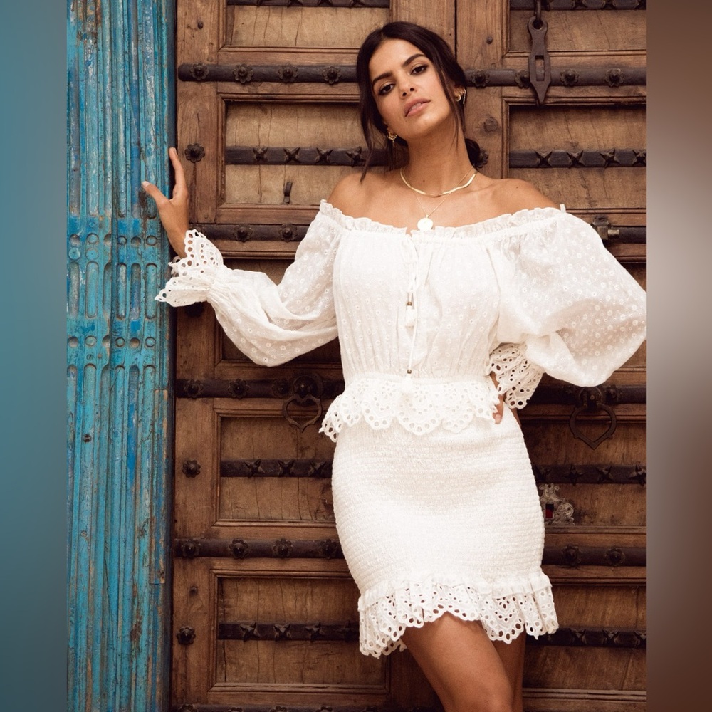 🌸 SPELL 🌸 Daisy Chain Ruched Mini Dress - Picture 11 of 11